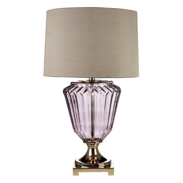 Annon Smoked Glass Pleated Table Lamp