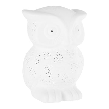 Kids White Porcelain Owl Night Light