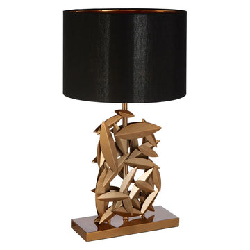 Hilla Gold Metal Leaves Table Lamp