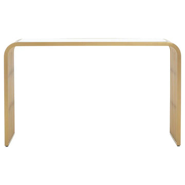 Glamoura Matte Gold Slatted Console Table