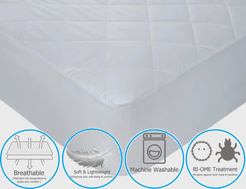 Quilted Mattress Protector Fitted Cover - Super King