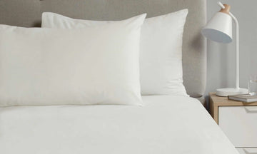 2 x Percale Housewife Pillow Cases Ivory Cream