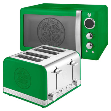 Swan Official Celtic FC Green 20L Microwave & 4 Slice Toaster