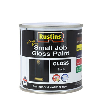 4Pcs Rustins 250ml Black Quick Dry Gloss Paint
