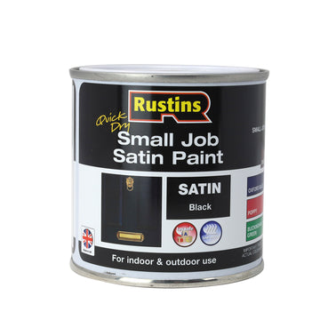2Pcs Rustins 250ml Black Quick Dry Satin Paint
