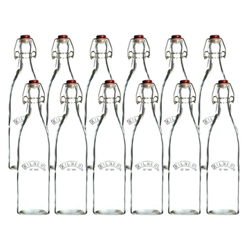 12Pcs Kilner 550ml Swing Top Glass Condiment Bottles