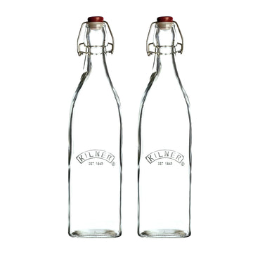 2Pcs Kilner 550ml Swing Top Glass Condiment Bottles