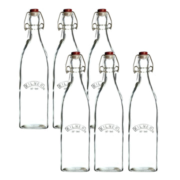 6Pcs Kilner 550ml Swing Top Glass Condiment Bottles