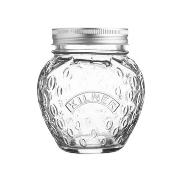 6Pcs Kilner 400ml Screw Top Strawberry Shaped Glass Storage Jars