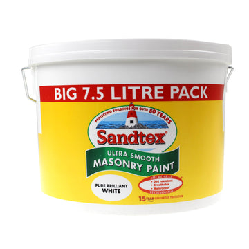 Sandtex Ultra Smooth Masonry Paint - 7.5L Pure Brilliant White