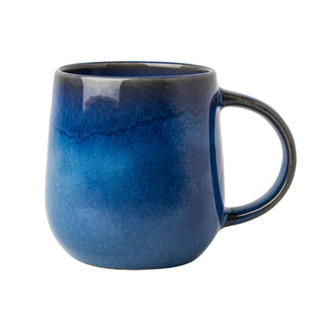 350ml Stoneware Reactive Glazed Blue Gloss Mug Coffee Tea