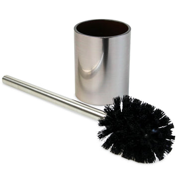 Silver Plastic Toilet Brush with Holder