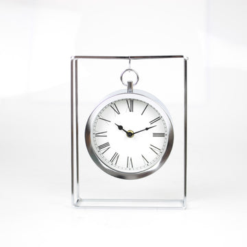 25cm Silver Hanging Mantel Table Clock Modern Home Décor