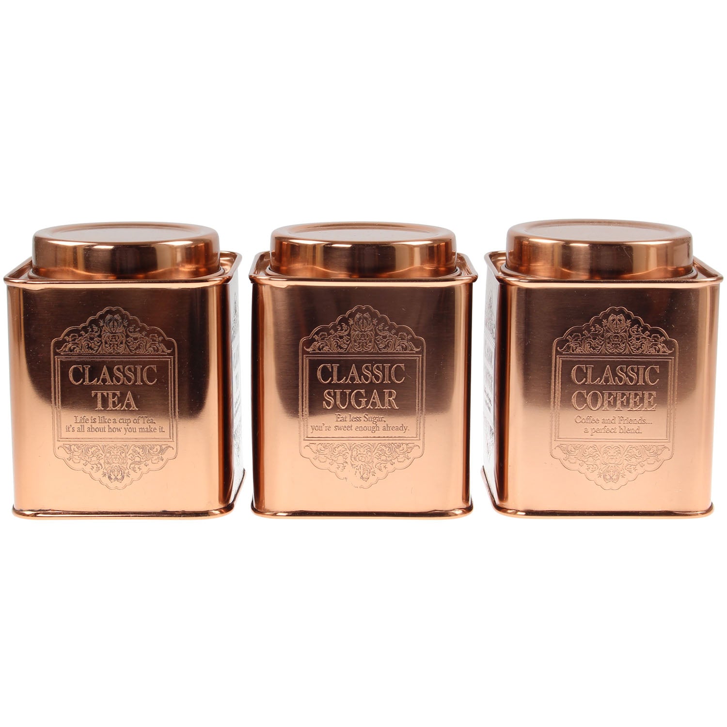 Copper tea and coffee fashion canisters