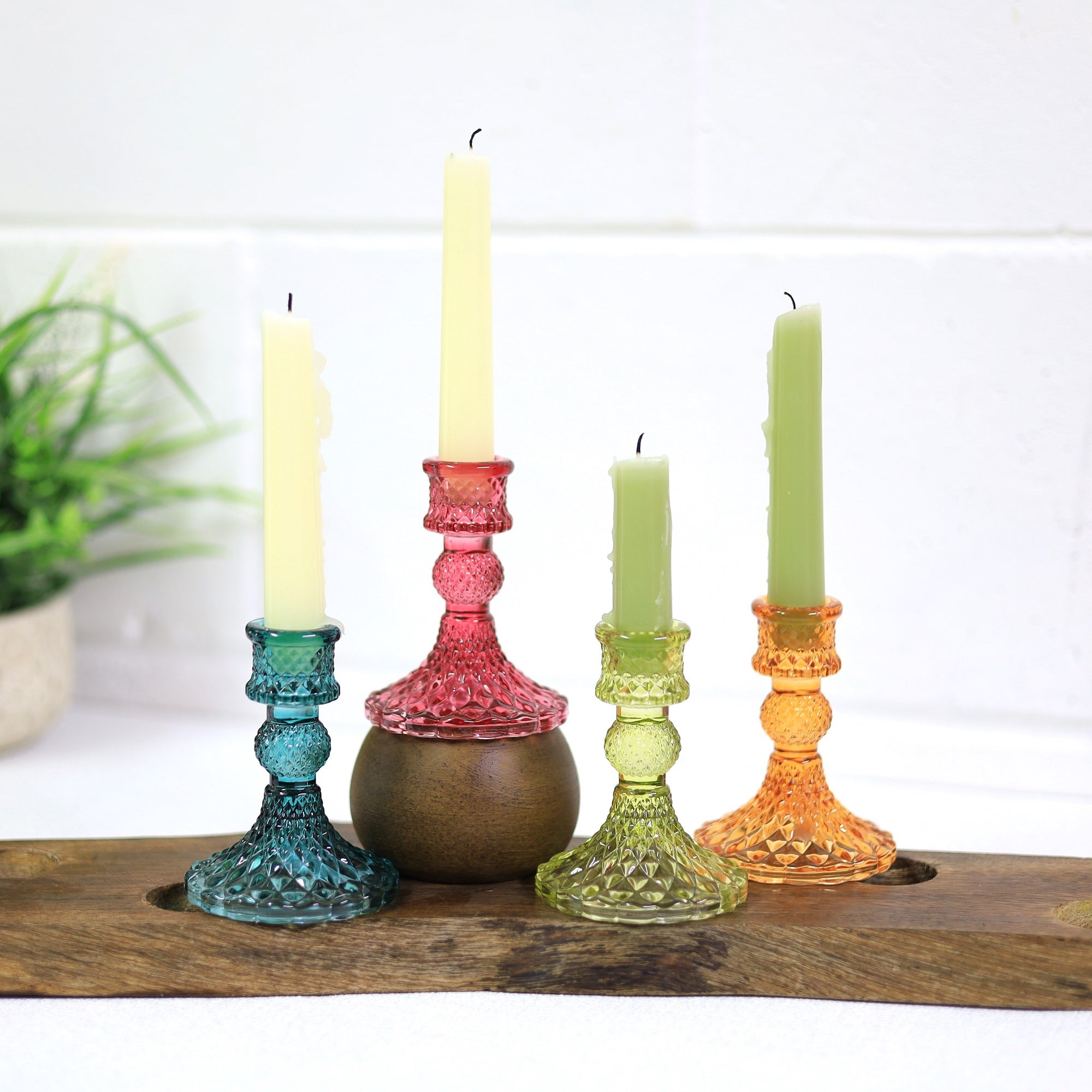 Candle Holder Gold Taper Candles 4pcs Candle Stands Decorative