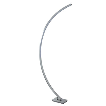 Colton LED Curved Floor Satin Silver Standard Standing Lamp Light