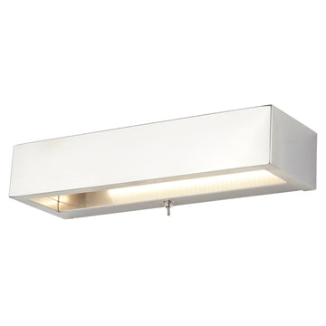 Rectangle LED Chrome Frosted Glass Wall Bracket Indoor Bright Light
