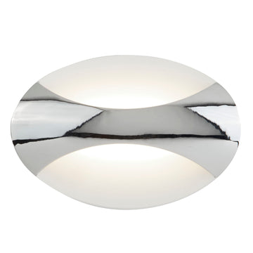 Searchlight LED Wall Light Oval Chrome/Sand White