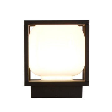 Athens LED Outdoor Light Black With Opal Shade