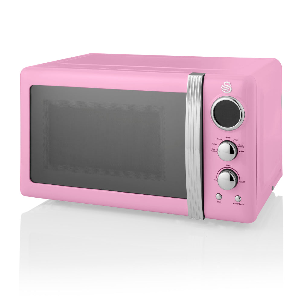 800W 20 Litre Pink Digital Timer Display Kitchen Microwave