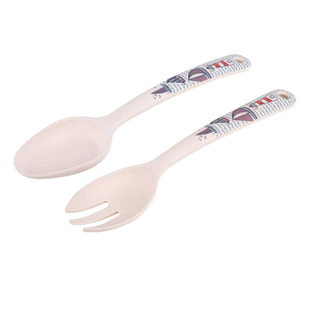 Set Of 2 Cambridge Bamboo Spoon And Fork Plymouth Print