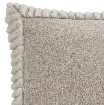 Catherine Lansfield Velvet & Faux Fur Filled Cushion 55x55cm - Natural