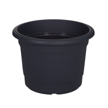 35cm Milano Round Plastic Planter Black