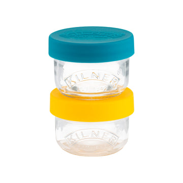 2Pcs Kilner 125ml Glass Storage Jars With Silicone Lid
