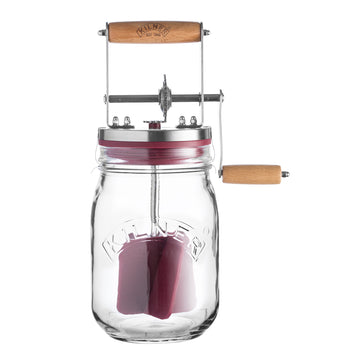 Kilner Clear Glass Wooden Handle Butter Churner