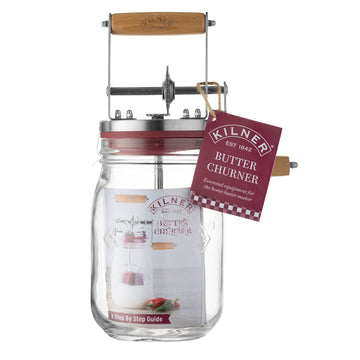 Kilner Clear Glass Wooden Handle Butter Churner