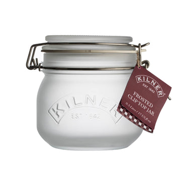Kilner 500ml Frosted Glass Storage Clip Top Jar