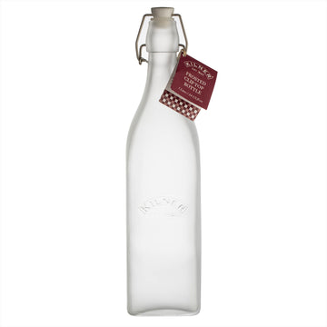 Kilner 1L Clip Top Frosted Glass Storage Bottle