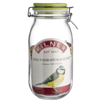 Kilner 2 Litre Glass Bird Food Storage Clip Top Jar