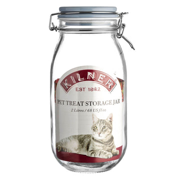Kilner 2 Litre Glass Pet Food Storage Clip Top Jar
