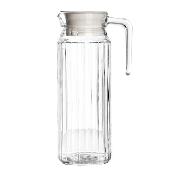 1L Glass Beverage Jug With Removable Plastic Lid