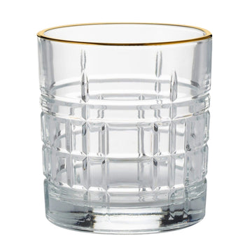 6pcs 320ML Regency Gold Mixer Glasses With Gold Brims