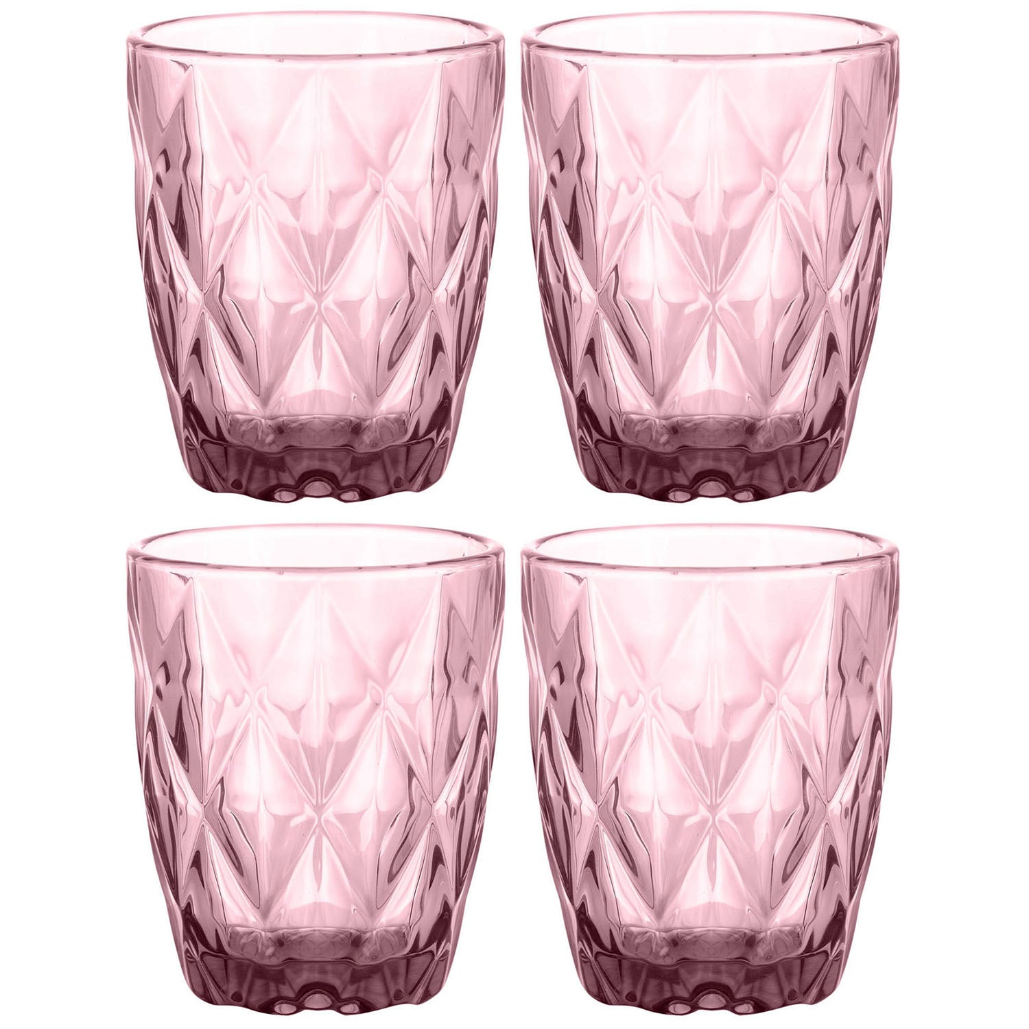 4Pcs Gemstone 270ml Amethyst Recycled Mixer Cocktail Glass