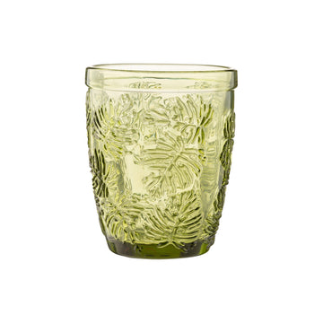 6Pcs 270ml Green Leaf Pattern Mixer Glass
