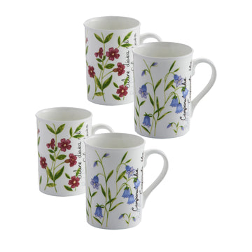 4Pcs 300ml Assorted Botanical Mugs