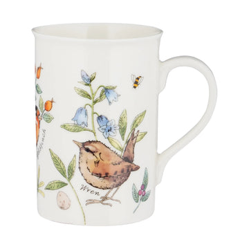 4Pcs 300ml Fine China Garden Birds Coffee Mugs