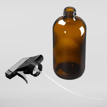 2Pcs 480ml Amber Glass Pump Action Spray Bottle