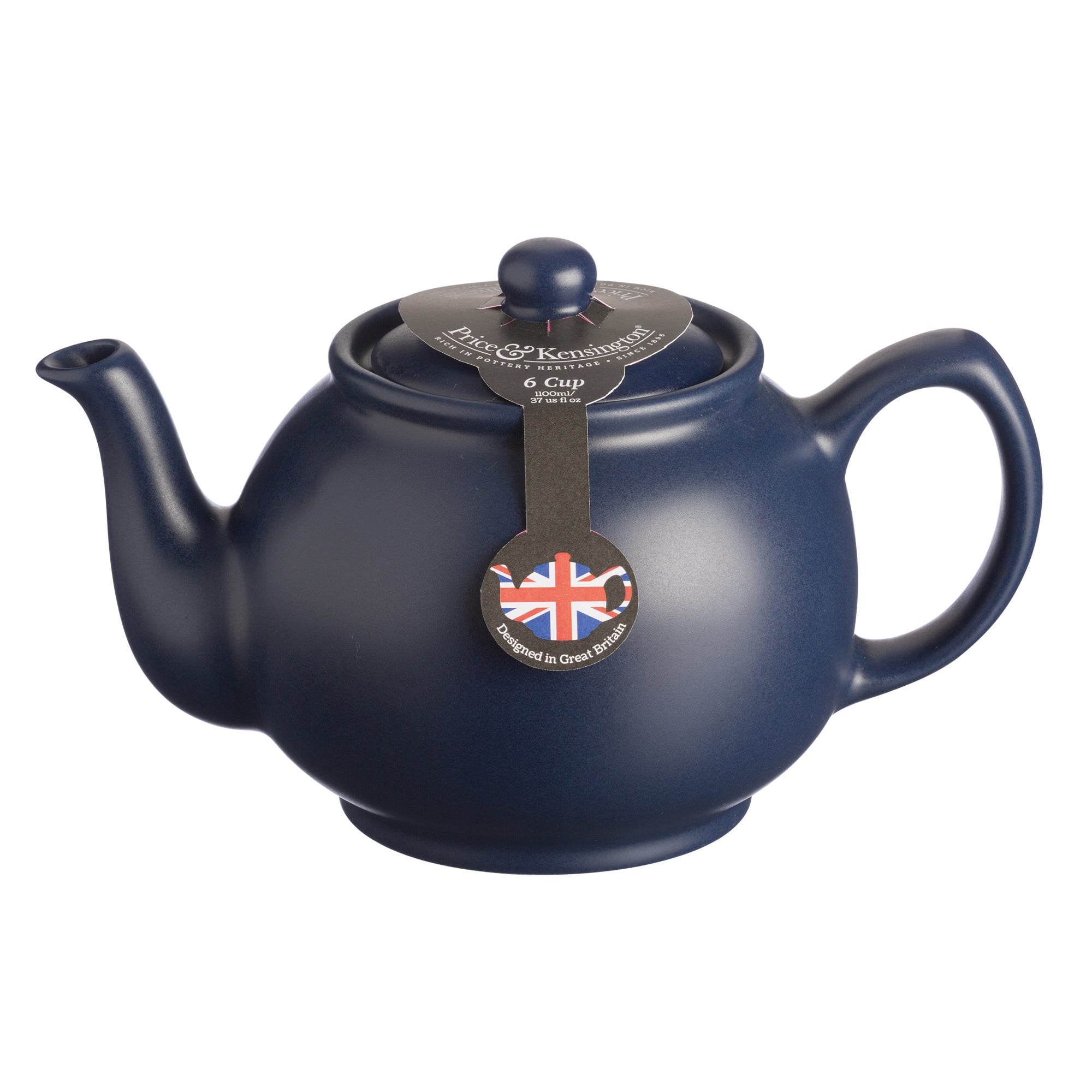 Price & Kensington Matte Navy Blue Stoneware 6 Cup Teapot