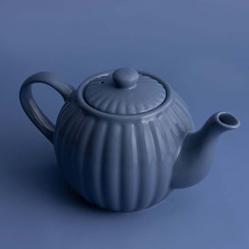 Price & Kensington 1.1L Bluebell Stoneware 6 Cup Fluted Teapot