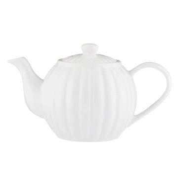 Price & Kensington 1.1L White Stoneware Fluted Teapot