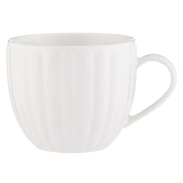 4Pcs Price & Kensington 460ml White Stoneware Fluted Mugs