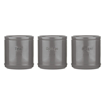 Price & Kensington 3Pc Grey Stackable Kitchen Canister