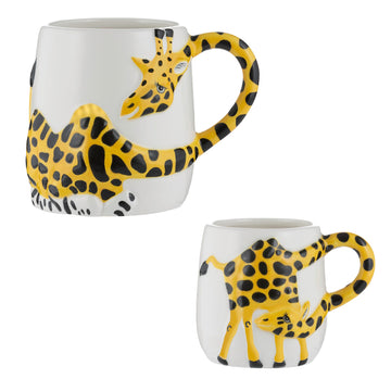 Set of 2 Small & Large Giraffe Tea Coffee Mug