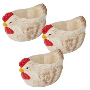 3Pcs Country Hen Shape Egg Cups Holder