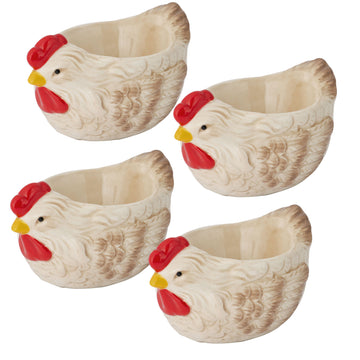 4Pcs Country Hen Shape Egg Cups Holder