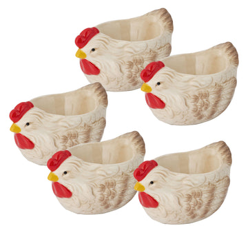 5Pcs Country Hen Shape Egg Cups Holder